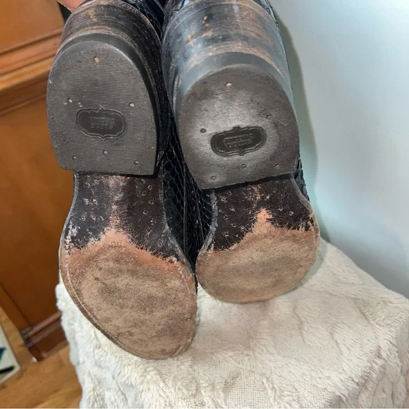 Nocona Black Python Cowboy Boots | Men's Size 8 | Exotic Leather Western Boots - Picture 9 of 17